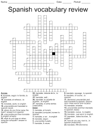 spanish voary review crossword