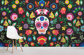 Mexican Sugar Skull Wallpaper Mural