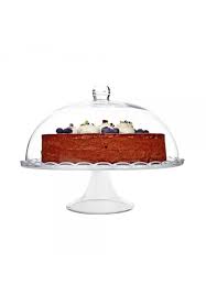 Footed Glass Cake Stand With Dome