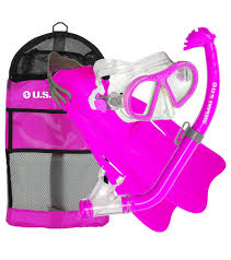 U S Divers Jr Toucan Pc Mask U002f Eco Snorkel U002f Breaker Fins U002f Gear Bag Set