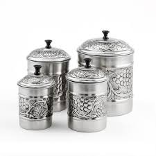 Find kitchen canisters & jars at wayfair. Old Dutch 4 Piece Antique Pewter Embossed Heritage Canister Set 811ap The Home Depot