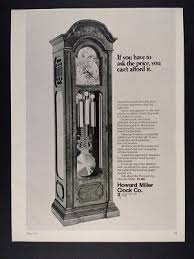 grandfather clock vine print ad