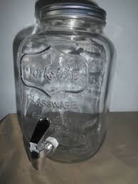 Heavy Glass Beverage Dispenser Jar