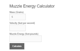 Muzzle Energy Calculator Calculator