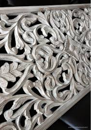 White Carved Wood Wall Panel Carved