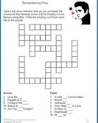 Elvis Crossword Game