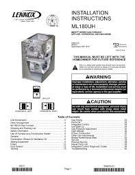 Ml180uh Gas Furnace Installation Manual