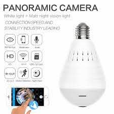 Light Bulb Camera Wifi Panoramic Ip Security Surveillance System With Ir Motion Detection Night Vision Two Way Audio For Home Office Walmart Com Walmart Com