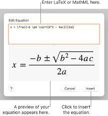 Add Mathematical Equations In Pages On