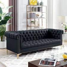 Modern On Tufted Leather Pu Sofa