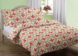 Cream And Red Bedding Set