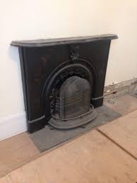 Complete Cast Iron Antique Fireplace