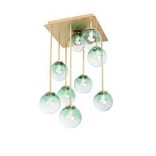 Art Deco Ceiling Lamp Gold With Green