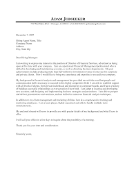 Financial Services Cover Letter Under Fontanacountryinn Com