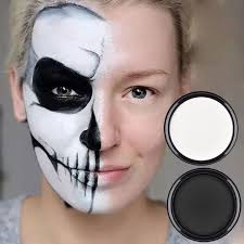 halloween makeup pure black and white