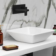 arezzo square black wall mounted basin