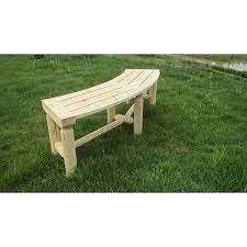 Kdgarden 3 Ft Cedar Fir Wood Log Wood Curved Bench Rustic Style Backless Bench For Backyard Natural