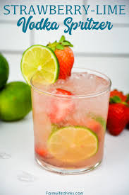 strawberry lime vodka spritzer the