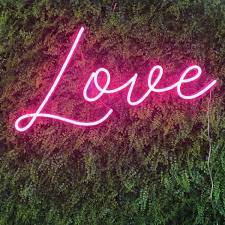 love sign in neon lights for wedding