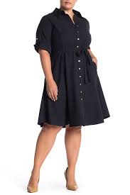 Sharagano Button Down Belted Shirt Dress Plus Size Hautelook