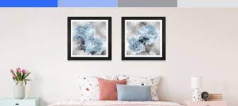 Blue Gray Canvas Wall Art By