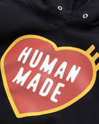 human made heart logo hoo black