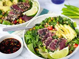 sesame tuna avocado salad gradfood