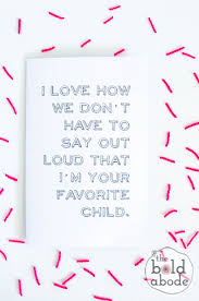 Favorite Child Printable Mothers Day Card