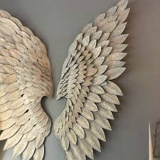 Large Gilt Angel Wings With A Grey Wash
