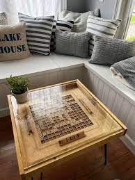 Rustic Scrabble Coffee Table With