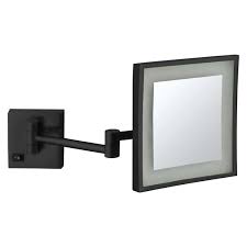 black magnifying mirror wall mounted lighted 5x hardwired nameeks ar7701 blk 5x