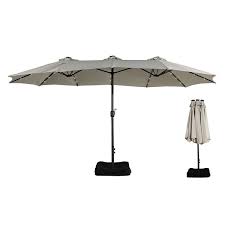 15 Ft Beige Market Patio Umbrella