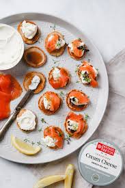 homemade blinis with cream cheese and