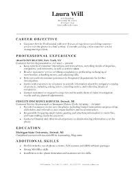 Sample Job Objectives For Resumes Cocinacolibri Com