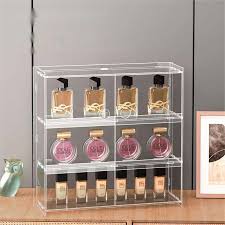 clear acrylic shelf perfume display
