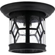 If you're looking for an outdoor ceiling fan with lights that is flush mount or low profile, you've come to the right place! Buy Home Impressions Sonoma Flushmount Outdoor Ceiling Light Fixture 10 In W X 7 1 2 In H Black