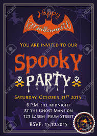 Spooky Halloween Party Invitation Card Design With Scary Typography