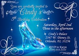 Cinderella Birthday Invitations Cinderella Birthday Invitations For