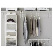 2x Ikea White Mulig Clothes Bar Wall