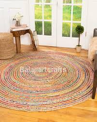 handmade braided jute chindi rug area