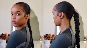 Bust out that full pack of hair elastics because here's a hairstyle that you'll definitely want to. Sleek Braided Ponytail No Heat On Thick Hair Only Bells Youtube