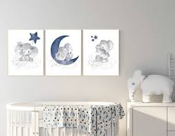Navy Nursery Decor Moon And Stars Navy