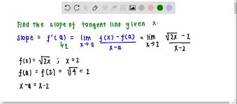 Slope Of The Tangent Line To Each Curve
