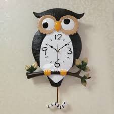 Chic Owl Battery Wall Clocks Carved