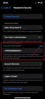 trusted phone number to your apple id