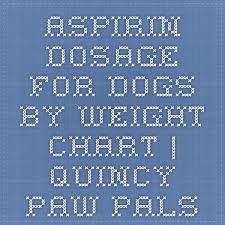 Aspirin Dosage For Dogs By Weight Chart Quincy Paw Pals