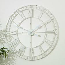 large white skeleton wall clock iron