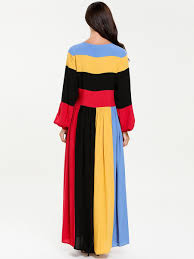 Womens Fashion Large Size Long Sleeve Colorful Striped Long