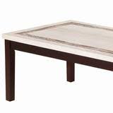 Faux marble block coffee table. Wooden Coffee Table With Block Legs And Faux Marble Top Brown And Bei English Elm
