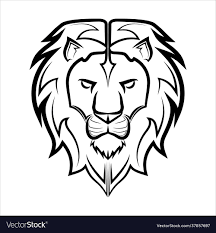 art front lion royalty free vector